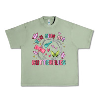 Oil Green you give me butterflies Urban Heavy Tee - MaliasSmallBusiness