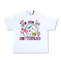 White you give me butterflies Urban Heavy Tee - MaliasSmallBusiness