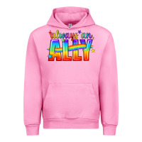 Fuchsia Pink Always An Ally Pride LGBTQ Urban Hoodie - BundleAndBundleShop