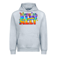 Heather Grey Always An Ally Pride LGBTQ Urban Hoodie - BundleAndBundleShop