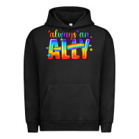 Pigment Black Always An Ally Pride LGBTQ Urban Hoodie - BundleAndBundleShop