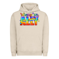 Pigment French Oak Always An Ally Pride LGBTQ Urban Hoodie - BundleAndBundleShop