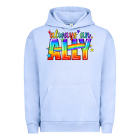 Pigment Grape Ice Always An Ally Pride LGBTQ Urban Hoodie - BundleAndBundleShop