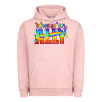 Pigment Salmon Always An Ally Pride LGBTQ Urban Hoodie - BundleAndBundleShop
