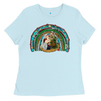 Baby Blue holy family rainbow Ladies Tee - RanaPortraitStore
