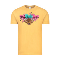 Vintage Mustard western cow and heart Vintage Tee - MaliasSmallBusiness