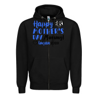Black happy first mother's day mommy! logan 2020 Zipper Hoodie - Bettercallsaul