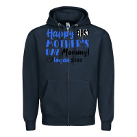Navy happy first mother's day mommy! logan 2020 Zipper Hoodie - Bettercallsaul