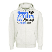 Oatmeal Heather happy first mother's day mommy! logan 2020 Zipper Hoodie - Bettercallsaul