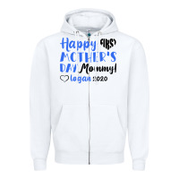 White happy first mother's day mommy! logan 2020 Zipper Hoodie - Bettercallsaul