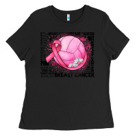 Black breast cancer volleyball Ladies Tee - JahusDesignShop