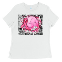 White breast cancer volleyball Ladies Tee - JahusDesignShop