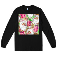 Black Pink Christmas Santa Claus and gift box Long Sleeve Tee - NancyCooperArtShop