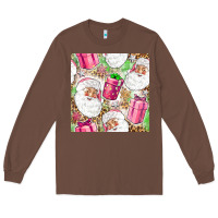 Chestnut Pink Christmas Santa Claus and gift box Long Sleeve Tee - NancyCooperArtShop