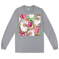 Heather Grey Pink Christmas Santa Claus and gift box Long Sleeve Tee - NancyCooperArtShop