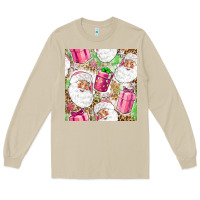 Mushroom Pink Christmas Santa Claus and gift box Long Sleeve Tee - NancyCooperArtShop