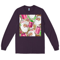 Plum Pink Christmas Santa Claus and gift box Long Sleeve Tee - NancyCooperArtShop