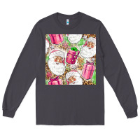 Smoke Pink Christmas Santa Claus and gift box Long Sleeve Tee - NancyCooperArtShop
