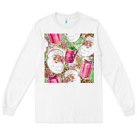 White Pink Christmas Santa Claus and gift box Long Sleeve Tee - NancyCooperArtShop