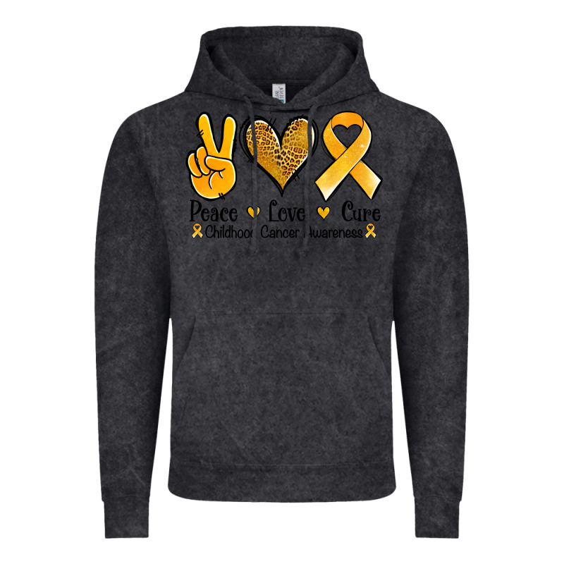 Peace Love Cure Childhood Cancer Vintage Hoodie by Jasminsmagicworld | Teevron