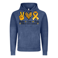 Vintage Denim peace love cure childhood cancer Vintage Hoodie - Jasminsmagicworld