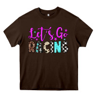 Chocolate Brown let's go racing Heavy Core Tee - JahusDesignShop