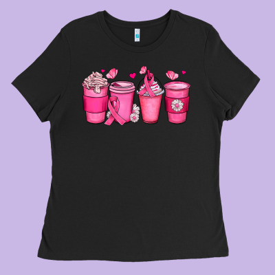 Breast Cancer Coffee Cups Ladies Tee Designed By Jahusdesignshop