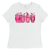 White breast cancer coffee cups Ladies Tee - JahusDesignShop