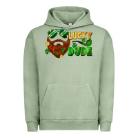 Pigment Oil Green lucky dude saint patrick's bearded man Urban Hoodie - FaDigitalArtStudio