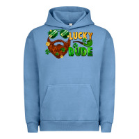 Pigment Pebble Blue lucky dude saint patrick's bearded man Urban Hoodie - FaDigitalArtStudio