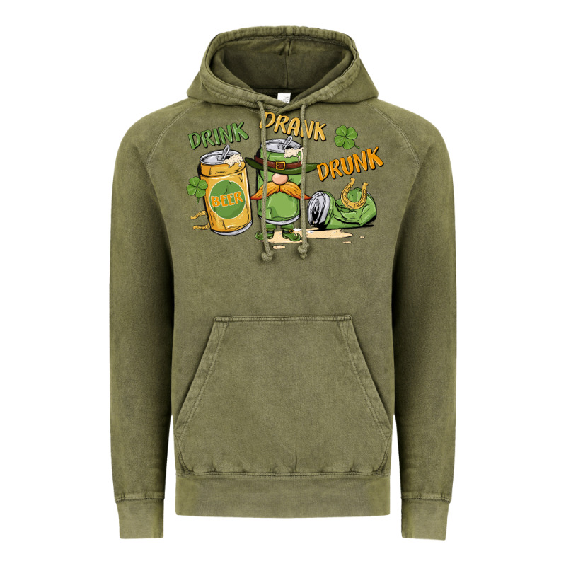 Deink Drank Drunk St. Patrick's Day Vintage Hoodie by MaliasSmallBusiness | Teevron