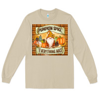 Mushroom Pumpkin Spice Everything Nice Gnome Long Sleeve Tee - MaliasSmallBusiness