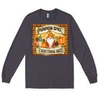 Smoke Pumpkin Spice Everything Nice Gnome Long Sleeve Tee - MaliasSmallBusiness