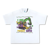 White i dig mardi gras Urban Heavy Tee - MaliasSmallBusiness