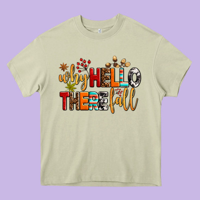 Why Hello There Fall Heavy Core Tee Designed By Adodesignshop