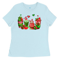 Baby Blue watermelon coffee cups Ladies Tee - AdoDesignShop