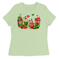 Matcha watermelon coffee cups Ladies Tee - AdoDesignShop