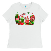 Watermelon Coffee Cups Ladies Tee | Teevron