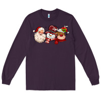 Plum santa snowman reindeer Long Sleeve Tee - MaliasSmallBusiness