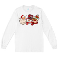 White santa snowman reindeer Long Sleeve Tee - MaliasSmallBusiness