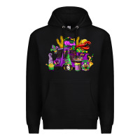 Black mardi gras gnome truck Premium Hoodie - CowGirlArtShop