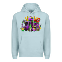 Blue Mist mardi gras gnome truck Premium Hoodie - CowGirlArtShop