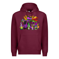 Burgundy mardi gras gnome truck Premium Hoodie - CowGirlArtShop