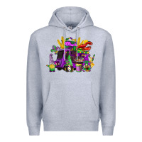 Heather Grey mardi gras gnome truck Premium Hoodie - CowGirlArtShop