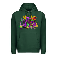 Sports Green mardi gras gnome truck Premium Hoodie - CowGirlArtShop