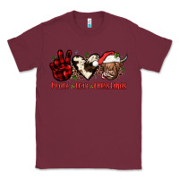 Burgundy peace love christmas Classic Tee - JahusDesignShop