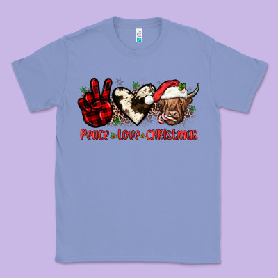 Peace Love Christmas Classic Tee Designed By Jahusdesignshop