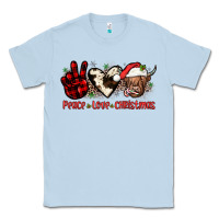 Dusty Blue peace love christmas Classic Tee - JahusDesignShop
