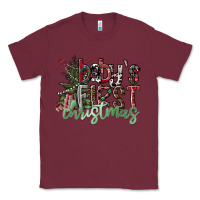 Burgundy Baby's First Christmas Classic Tee - CowhideDigitalArt