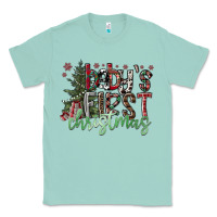 Seafoam Baby's First Christmas Classic Tee - CowhideDigitalArt